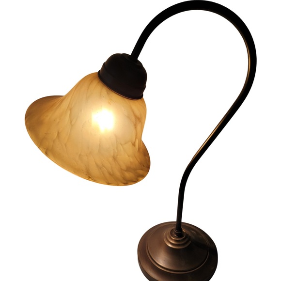 Restoration Hardware Other - VENETIAN GLASS lamp orange brown metal desk table vintage